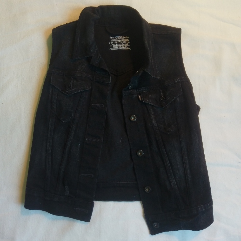 Levis Black Denim Vest